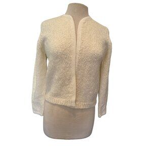 Womens Cream Tanner Cardigan Sweater M Acrylic & Wool Blend